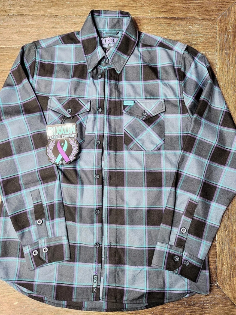 Dixxon Flannel Company Plaid Flannel Shirt in Black & Blue Size Medium Like New